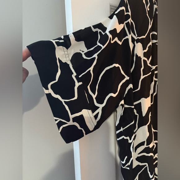 Fransa NWT black white loose fit short sleeve blouse size XL - Picture 4 of 13